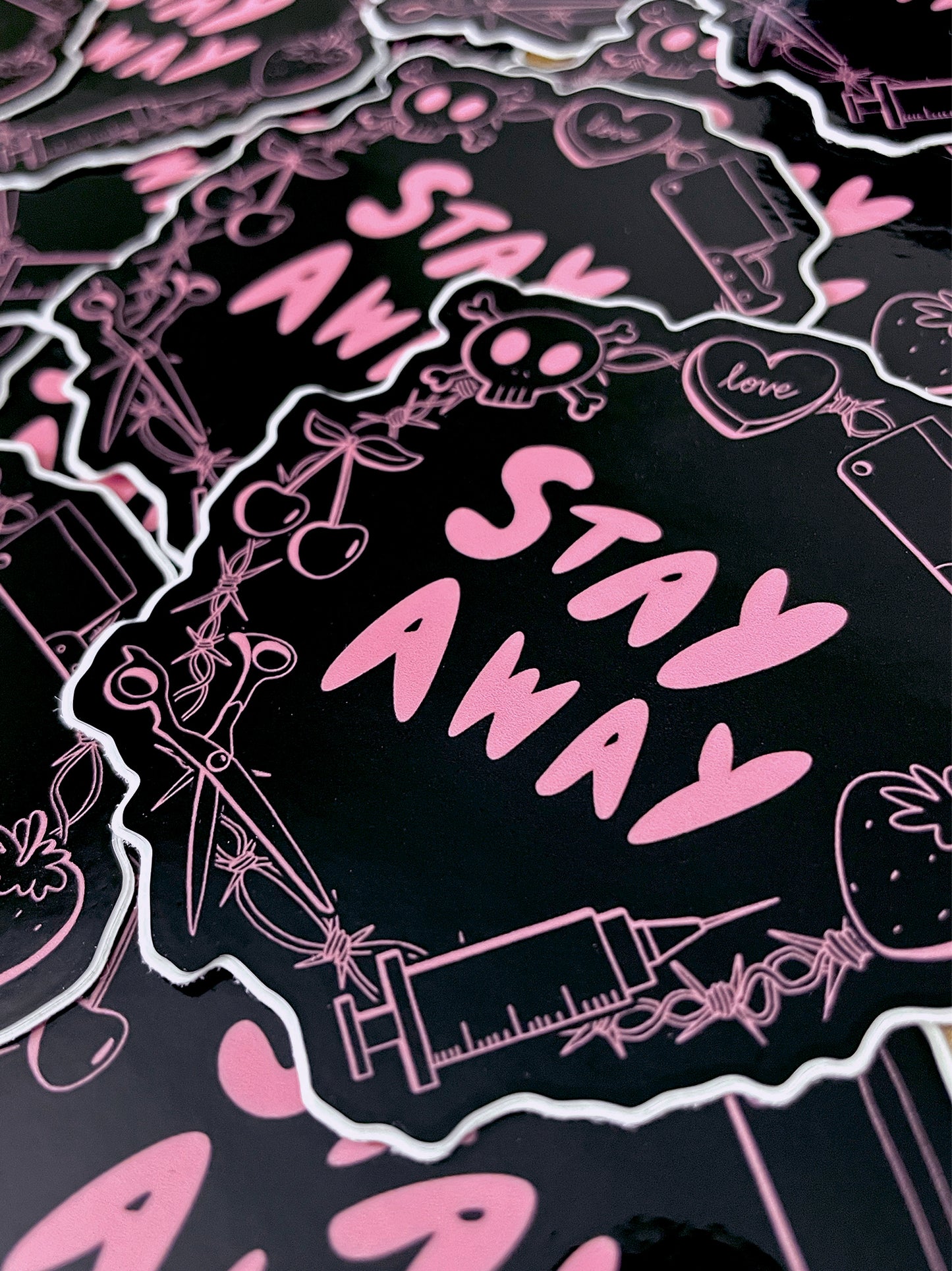 stay away sticker