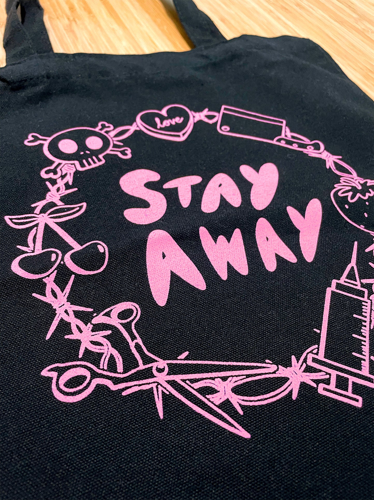 stay away tote bag